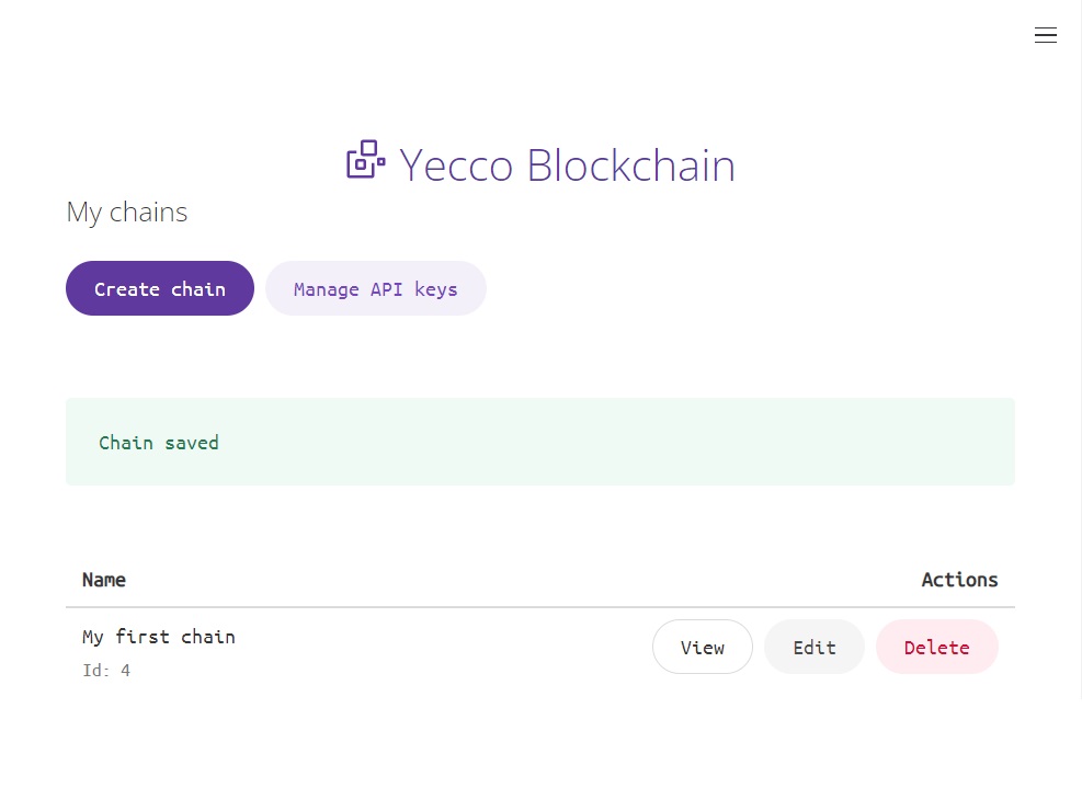 Chain created