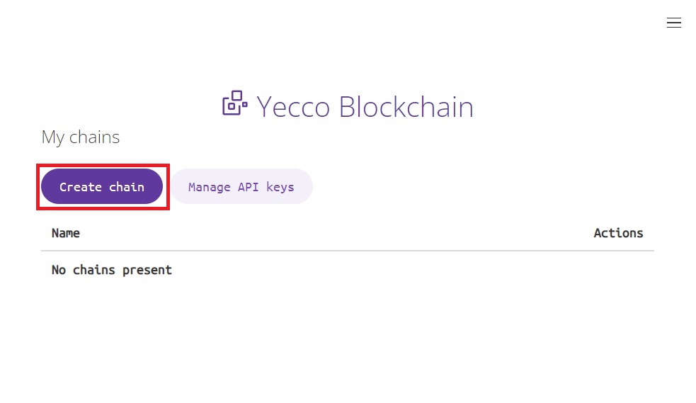 Create a new chain